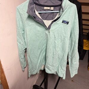 L.L. Bean Mint Green Quarter-Zip Pullover